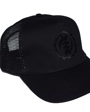 Black on Black Trucker Cap (with Mesh)
