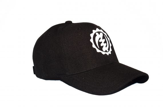 Classic White on Black Baseball Cap