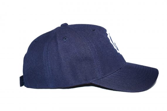 White on Navy Blue Baseball Cap