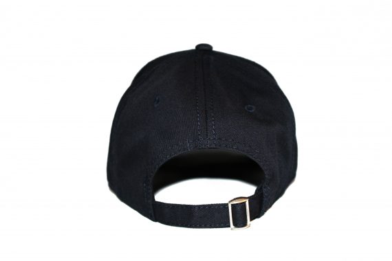 Distressed White on Black Baseball Cap