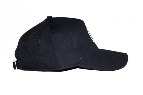Distressed White on Black Baseball Cap