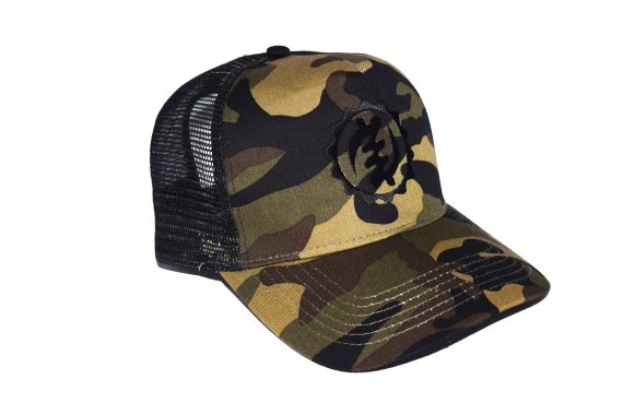 Black on Green Camo Trucker Cap