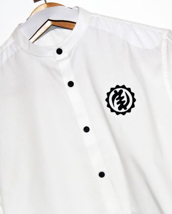 Classic White Collarless Shirt