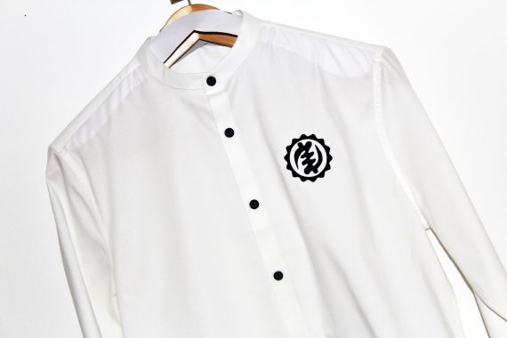 Classic White Collarless Shirt