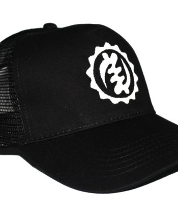 White on Black Trucker Cap (with Mesh)