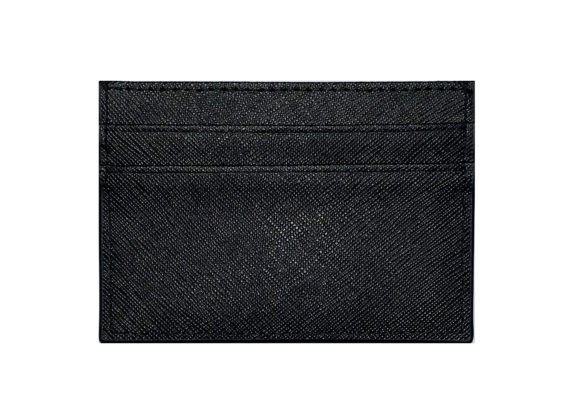 Black leather card holder