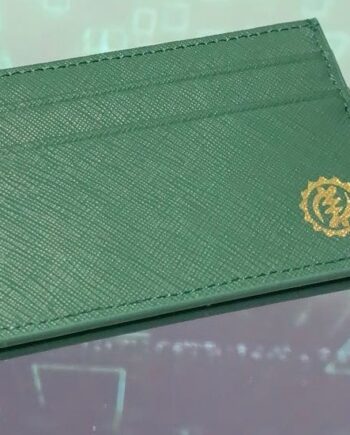 Dark Green leather card holder