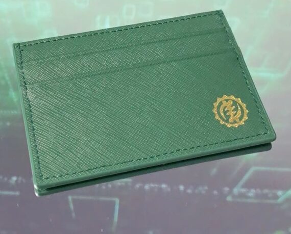 Dark Green leather card holder