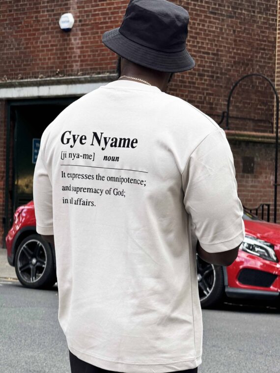 OVERSIZED GYE NYAME T-SHIRT - LIGHT GREY