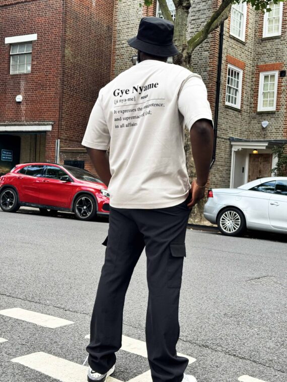 OVERSIZED GYE NYAME T-SHIRT - LIGHT GREY