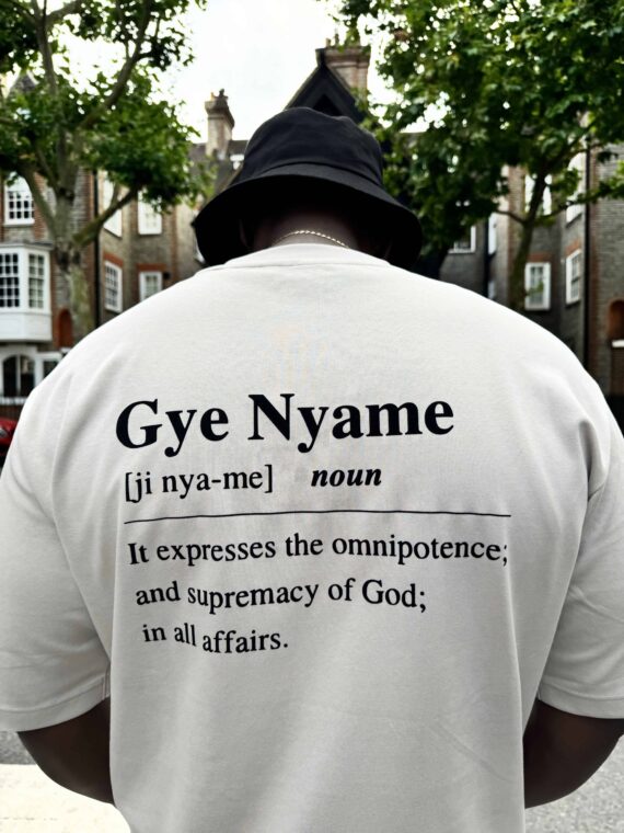 OVERSIZED GYE NYAME T-SHIRT - LIGHT GREY