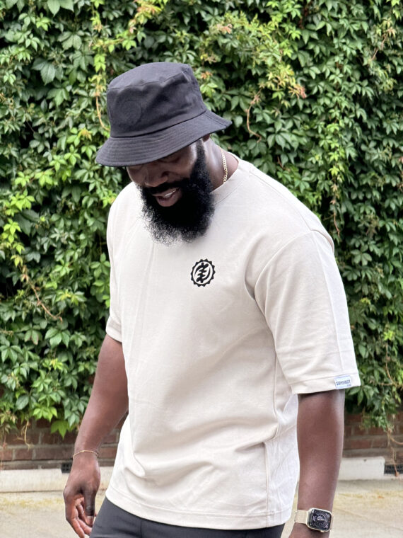 OVERSIZED GYE NYAME T-SHIRT - LIGHT GREY
