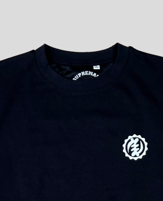 OVERSIZED CREW NECK T-SHIRT - BLACK/WHITE
