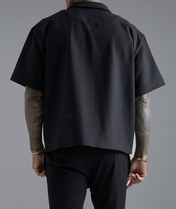 BOXY SHORT SLEEVE SHIRT -  ALL BLACK